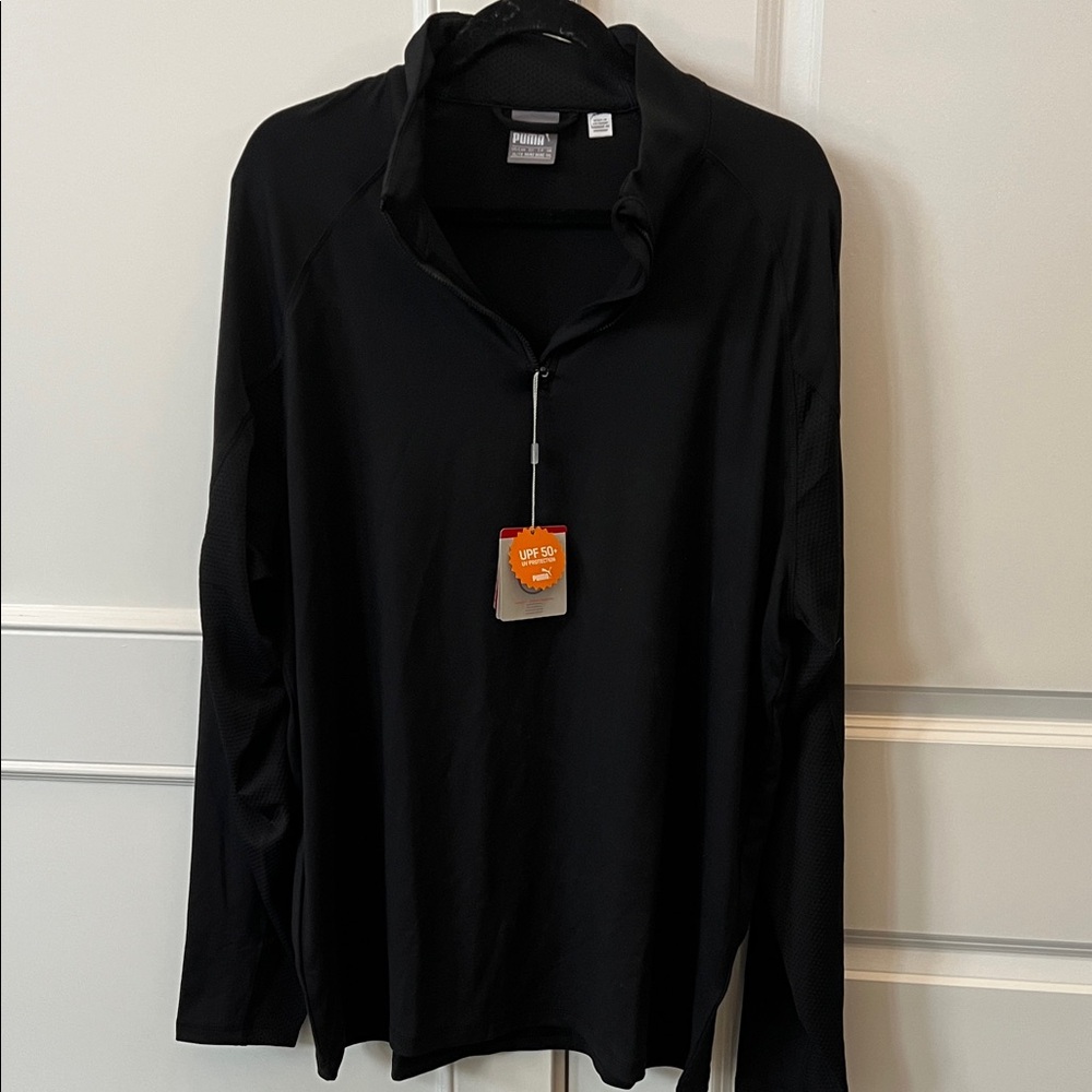 Puma Core 1/4 zip popover crest Black Long Sleeve men’s xl nwt